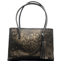 The Amy| Hand-Tooled Leather Tote Bag