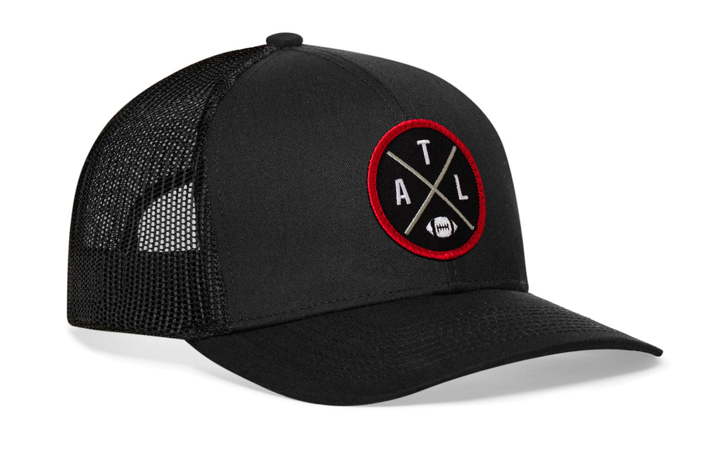 Atlanta Trucker Hat  |  Black ATL X Football Snapback