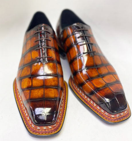 Maurice Ghost Alligator Oxford - Cognac
