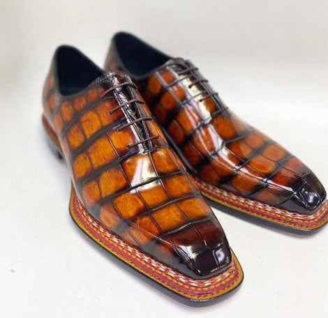Maurice Ghost Alligator Oxford - Cognac