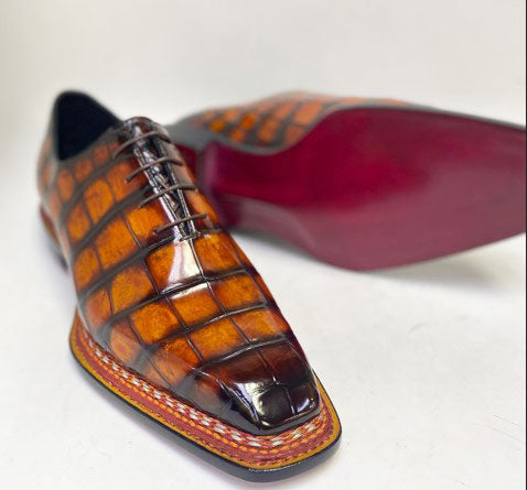 Maurice Ghost Alligator Oxford - Cognac