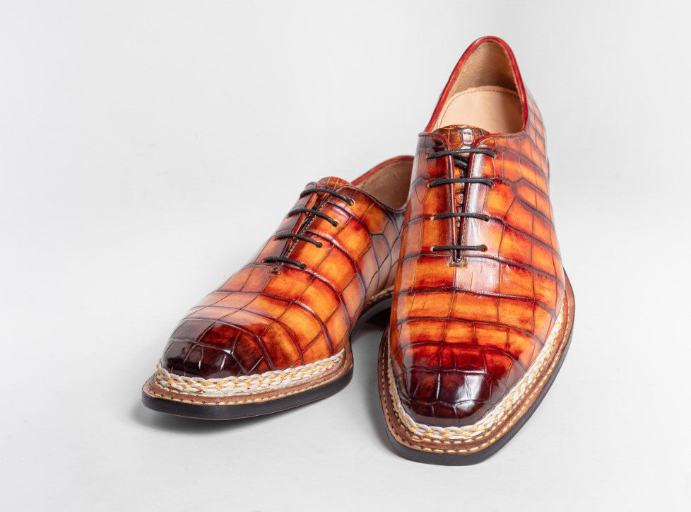 Maurice Ghost Alligator Oxford - Cognac
