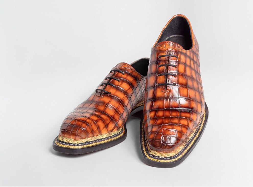 Maurice Ghost Alligator Oxford - Cognac