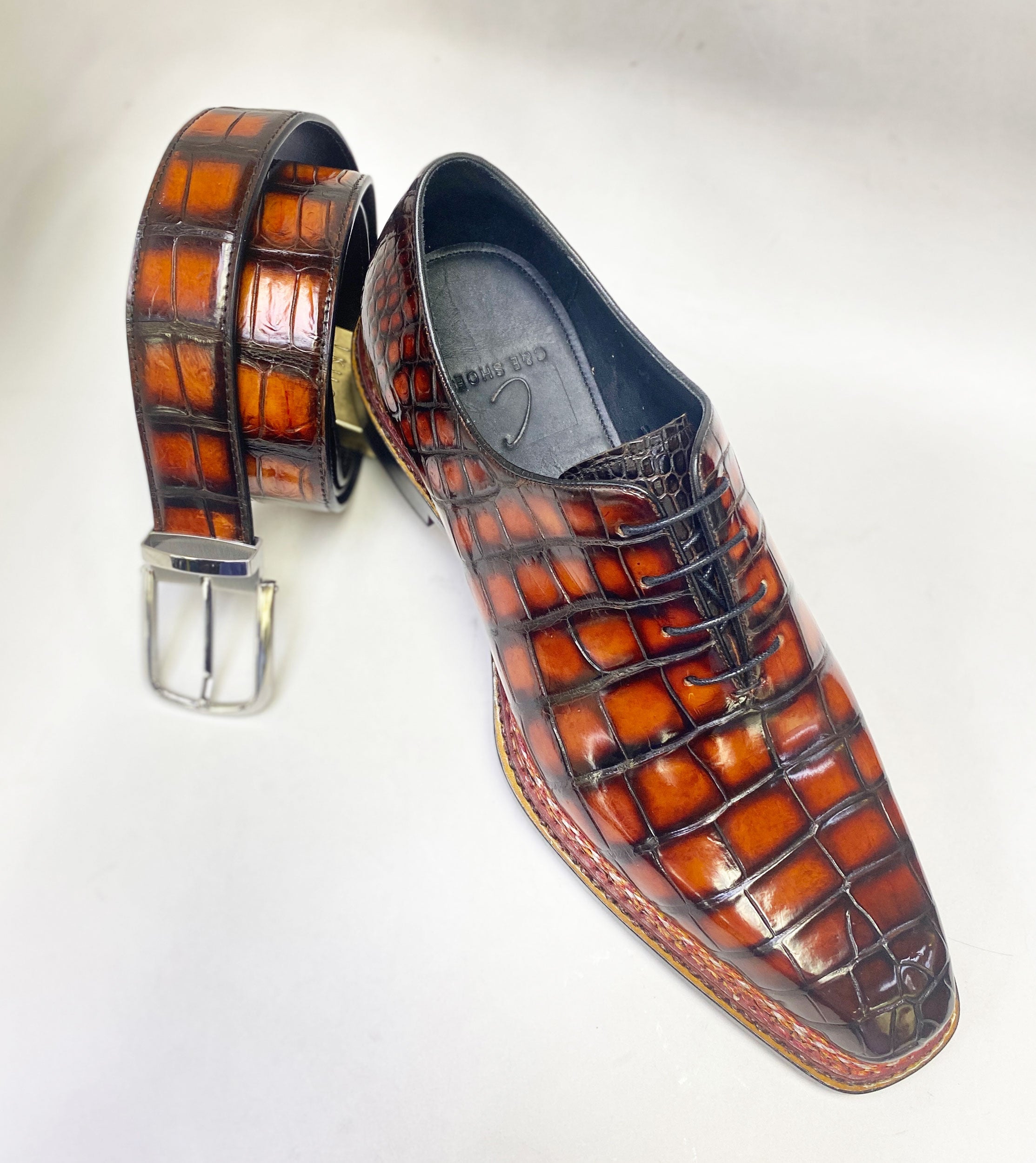 Maurice Ghost Alligator Oxford - Cognac