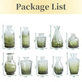 10/20Pcs Mini Glass Vase Modern Clear Hydroponic Flower Vase Retro Relief European Home Desktop Scene Wedding Party Decoration