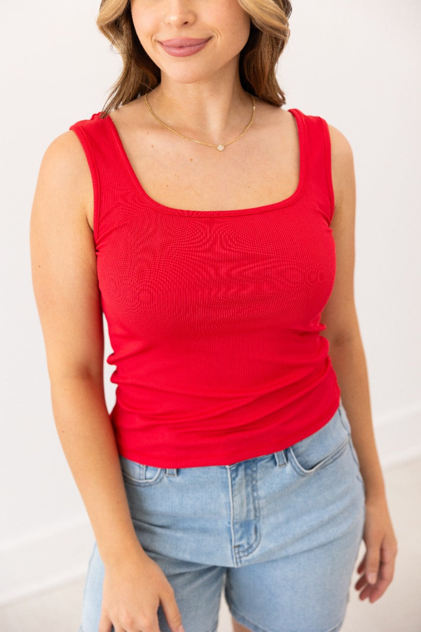 Bella Tank Top, True Red