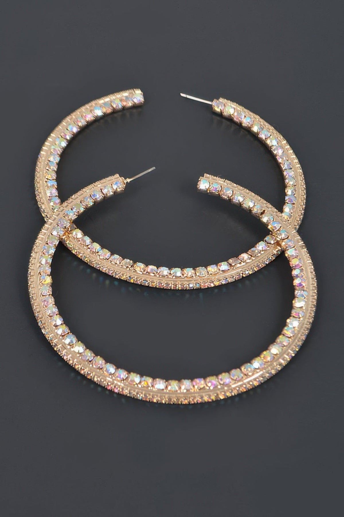 Women's 80mm Rhinestone Hoop Earrings BYMANYC ® New York CONTEMPORARY VIBRANT MODERN FASHION - New Collection