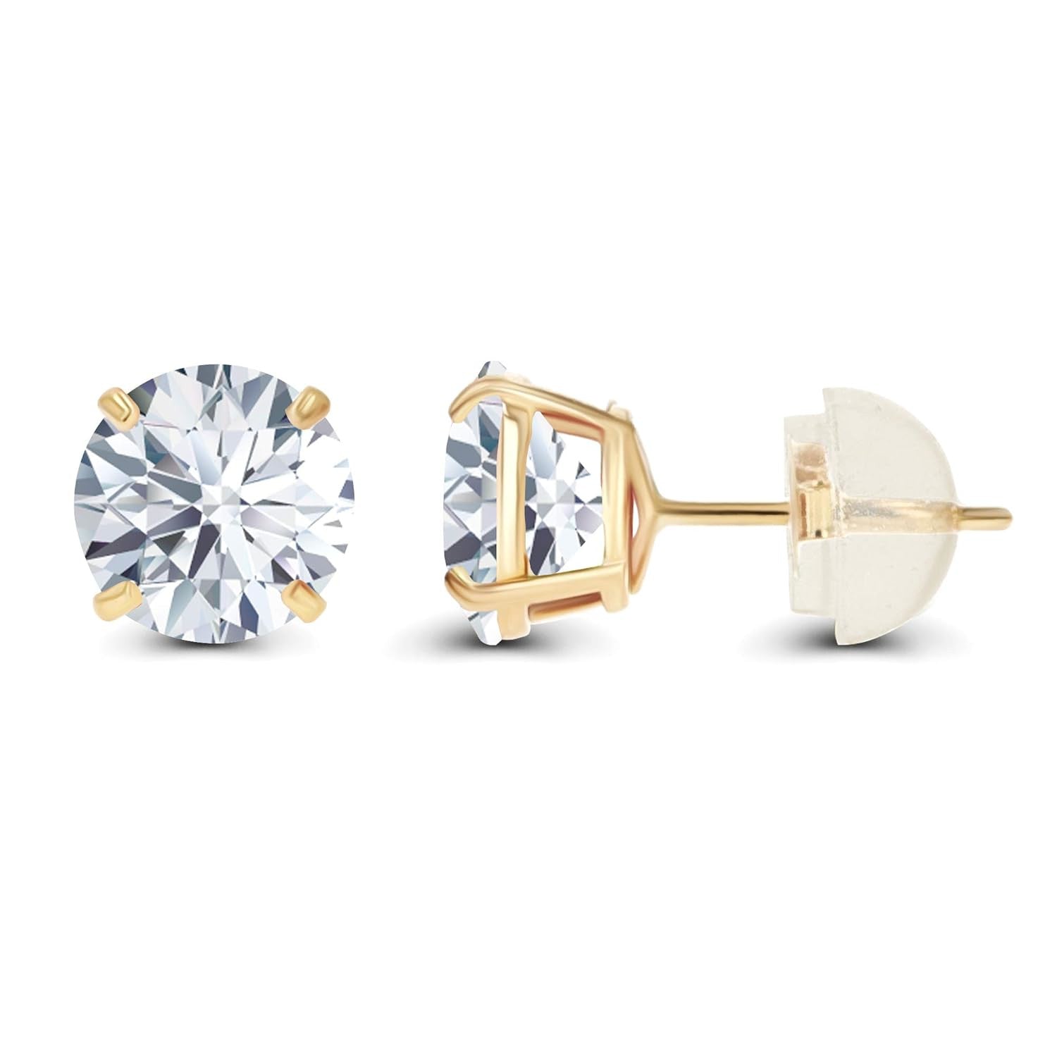 1.00 CTW AGI Certified Lab-Grown Diamond Stud Earrings in 14K Gold – E Color VS Clarity
